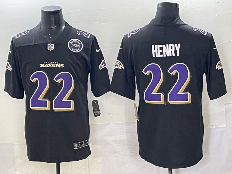 Men 2025 Nike Baltimore Ravens #22 Henry Black Limited NFL Jersey style 012->baltimore ravens->NFL Jersey